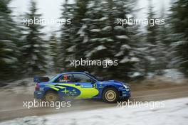 11.02.2005 Karlstad, Sweden, SUBARU WORLD RALLY TEAM, SOLBERG Petter (NOR), MILLS Philip (GBR), Subaru Impreza WRC 2004  - Uddeholm Swedish Rally, Rd2 - (SWE - 11-13 February) - 2005 FIA World Rally Championship