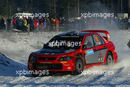 11.02.2005 Karlstad, Sweden, 10M, GIGI GALLI (ITA), GUIDO D'AMORE (ITA), MITSUBISHI MOTORS MOTOR SPORTS, Mitsubishi Lancer WR05  - Uddeholm Swedish Rally, Rd2 - (SWE - 11-13 February) - 2005 FIA World Rally Championship