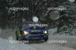 11.02.2005 Karlstad, Sweden, SUBARU WORLD RALLY TEAM, SOLBERG Petter (NOR), MILLS Philip (GBR), Subaru Impreza WRC 2004  - Uddeholm Swedish Rally, Rd2 - (SWE - 11-13 February) - 2005 FIA World Rally Championship