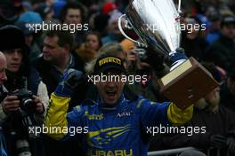 13.02.2005 Karlstad, Sweden, Winner of this Rally - 05, SUBARU WORLD RALLY TEAM, SOLBERG Petter (NOR), MILLS Philip (GBR), Subaru Impreza WRC 2004  - Uddeholm Swedish Rally, Rd2 - (SWE - 11-13 February) - 2005 FIA World Rally Championship