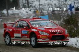 12.02.2005 Karlstad, Sweden, 08, MARLBORO PEUGEOT TOTAL, MARTIN Markko (EE), PARK Michael (GBR), Peugeot 307 WRC - Uddeholm Swedish Rally, Rd2 - (SWE - 11-13 February) - 2005 FIA World Rally Championship