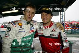 12.02.2005 Karlstad, Sweden, 11, MATTIAS EKSTROM (SWE), SKODA MOTOSPORT, Skoda Fabia  - 10, GIGI GALLI (ITA), MITSUBISHI MOTORS MOTOR SPORTS, Mitsubishi Lancer WR05  - Uddeholm Swedish Rally, Rd2 - (SWE - 11-13 February) - 2005 FIA World Rally Championship