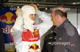 08.04.2006 Hockenheim, Germany,  Mattias Ekström (SWE), Audi Sport Team Abt Sportsline, Audi A4 DTM in conversation with Dr. Ulllrich, head of Audi motorsports. - DTM 2006 at Hockenheimring (Deutsche Tourenwagen Masters)