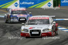 09.04.2006 Hockenheim, Germany,  Frank Stippler (GER), Audi Sport Team Rosberg, Audi A4 DTM, leads Mattias Ekström (SWE), Audi Sport Team Abt Sportsline, Audi A4 DTM - DTM 2006 at Hockenheimring (Deutsche Tourenwagen Masters)