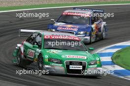 09.04.2006 Hockenheim, Germany,  Pierre Kaffer (GER), Audi Sport Team Phoenix, Audi A4 DTM, leads Mattias Ekström (SWE), Audi Sport Team Abt Sportsline, Audi A4 DTM - DTM 2006 at Hockenheimring (Deutsche Tourenwagen Masters)