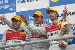 09.04.2006 Hockenheim, Germany,  Podium, Tom Kristensen (DNK), Audi Sport Team Abt Sportsline, Audi A4 DTM, Bernd Schneider (GER), AMG-Mercedes, AMG-Mercedes C-Klasse, Heinz-Harald Frentzen (GER), Audi Sport Team Abt Sportsline, Audi A4 DTM - DTM 2006 at Hockenheimring (Deutsche Tourenwagen Masters)