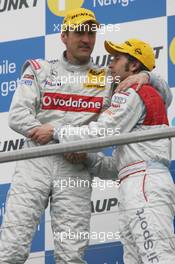 09.04.2006 Hockenheim, Germany,  Podium, Bernd Schneider (GER), AMG-Mercedes, AMG-Mercedes C-Klasse, Heinz-Harald Frentzen (GER), Audi Sport Team Abt Sportsline, Audi A4 DTM - DTM 2006 at Hockenheimring (Deutsche Tourenwagen Masters)