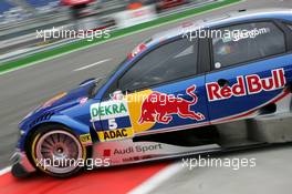 29.04.2006 Klettwitz, Germany,  Mattias Ekström (SWE), Audi Sport Team Abt Sportsline, Audi A4 DTM, driving out of the pitbox - DTM 2006 at Eurospeedway Lausitzring (Deutsche Tourenwagen Masters)