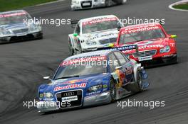 30.04.2006 Klettwitz, Germany,  Mattias Ekström (SWE), Audi Sport Team Abt Sportsline, Audi A4 DTM, leads Bernd Schneider (GER), AMG-Mercedes, AMG-Mercedes C-Klasse and Jamie Green (GBR), AMG-Mercedes, AMG-Mercedes C-Klasse - DTM 2006 at Eurospeedway Lausitzring (Deutsche Tourenwagen Masters)