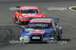 30.04.2006 Klettwitz, Germany,  Mattias Ekström (SWE), Audi Sport Team Abt Sportsline, Audi A4 DTM, leads Bernd Schneider (GER), AMG-Mercedes, AMG-Mercedes C-Klasse - DTM 2006 at Eurospeedway Lausitzring (Deutsche Tourenwagen Masters)