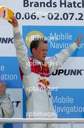 02.07.2006 Fawkham, England,  Podium, Mattias Ekström (SWE), Audi Sport Team Abt Sportsline, Portrait (1st) - DTM 2006 at Brands Hatch, England (Deutsche Tourenwagen Masters)