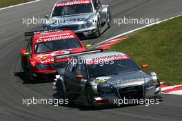 02.07.2006 Fawkham, England,  Timo Scheider (GER), Audi Sport Team Rosberg, Audi A4 DTM, leads Bernd Schneider (GER), AMG-Mercedes, AMG-Mercedes C-Klasse and Mika Häkkinen (FIN), AMG-Mercedes, AMG-Mercedes C-Klasse - DTM 2006 at Brands Hatch, England (Deutsche Tourenwagen Masters)