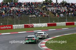 20.08.2006 Nürburg, Germany,  Pierre Kaffer (GER), Audi Sport Team Phoenix, Audi A4 DTM, behind Mathias Lauda (AUT), Persson Motorsport AMG-Mercedes, AMG-Mercedes C-Klasse - DTM 2006 at Nürburgring (Deutsche Tourenwagen Masters)