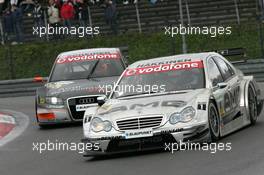 20.08.2006 Nürburg, Germany,  Mika Häkkinen (FIN), AMG-Mercedes, AMG-Mercedes C-Klasse, ahead of Timo Scheider (GER), Audi Sport Team Rosberg, Audi A4 DTM - DTM 2006 at Nürburgring (Deutsche Tourenwagen Masters)