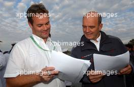 01.09.2006 Zandvoort, The Netherlands,  (left) Thomas Voigt and (right) Dr. Wolfgang Ullrich (GER), Audi's Head of Sport at the Audi boatchallenge at the little lake in the centre of Zandvoort Circuit - DTM 2006 at Zandvoort, The Netherlands (Deutsche Tourenwagen Masters)