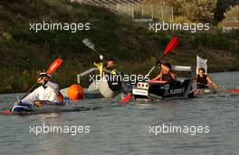 01.09.2006 Zandvoort, The Netherlands,  A bit of a chaos at the back of the pond during the Audi boatchallenge at the little lake in the centre of Zandvoort Circuit - DTM 2006 at Zandvoort, The Netherlands (Deutsche Tourenwagen Masters)