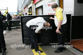 01.09.2006 Zandvoort, The Netherlands,  Tyres that the teams use are stored in DMSB sealed tyre flightcases - DTM 2006 at Zandvoort, The Netherlands (Deutsche Tourenwagen Masters)