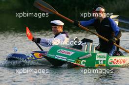 01.09.2006 Zandvoort, The Netherlands,  Final race between Pierre Kaffer (GER), Audi Sport Team Phoenix, Portrait and Martin Tomczyk (GER), Audi Sport Team Abt Sportsline, Portrait at the Audi boatchallenge at the little lake in the centre of Zandvoort Circuit - DTM 2006 at Zandvoort, The Netherlands (Deutsche Tourenwagen Masters)