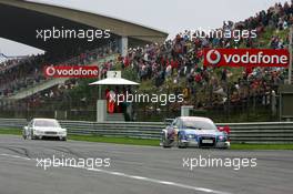 03.09.2006 Zandvoort, The Netherlands,  Mattias Ekström (SWE), Audi Sport Team Abt Sportsline, Audi A4 DTM, leads Jamie Green (GBR), AMG-Mercedes, AMG-Mercedes C-Klasse - DTM 2006 at Zandvoort, The Netherlands (Deutsche Tourenwagen Masters)