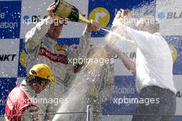 24.09.2006 Barcelona, Spain,  Bernd Schneider (GER), Heinz-Harald Frentzen (GER), Sieger Martin Tomczyk (GER), Hans-Georg Unflat (GER). - DTM 2006 at Circuit de Catalunya, Spain (Deutsche Tourenwagen Masters)