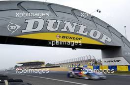 14.10.2006 Le Mans, France,  Mattias Ekström (SWE), Audi Sport Team Abt Sportsline, Audi A4 DTM driving under the world famous Dunlop bridge at Le Mans. - DTM 2006 at Le Mans Bugatti Circuit, France (Deutsche Tourenwagen Masters)