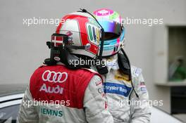 14.10.2006 Le Mans, France,  Tom Kristensen (DNK), Audi Sport Team Abt Sportsline, congratulates Bruno Spengler (CDN), AMG-Mercedes, with his pole position - DTM 2006 at Le Mans Bugatti Circuit, France (Deutsche Tourenwagen Masters)