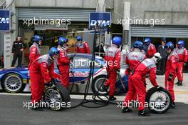 15.10.2006 Le Mans, France,  Mattias Ekström (SWE), Audi Sport Team Abt Sportsline, Audi A4 DTM, driving away after a pitstop - DTM 2006 at Le Mans Bugatti Circuit, France (Deutsche Tourenwagen Masters)