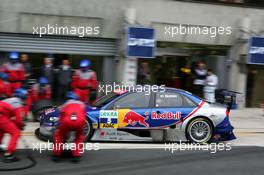 15.10.2006 Le Mans, France,  Mattias Ekström (SWE), Audi Sport Team Abt Sportsline, Audi A4 DTM, coming in for a pitstop - DTM 2006 at Le Mans Bugatti Circuit, France (Deutsche Tourenwagen Masters)