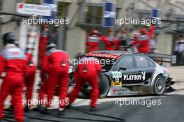 15.10.2006 Le Mans, France,  Christian Abt (GER), Audi Sport Team Phoenix, Audi A4 DTM, coming in for a pitstop - DTM 2006 at Le Mans Bugatti Circuit, France (Deutsche Tourenwagen Masters)