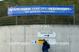 27.10.2006 Hockenheim, Germany,  Sign at the Hoockenheim circuit declaring the close connection between the circuit, the fans and the DTM for past years and the (hopeful) future. - DTM 2006 at Hockenheimring (Deutsche Tourenwagen Masters)