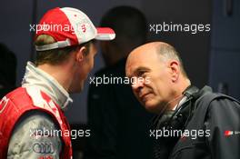 28.10.2006 Hockenheim, Germany,  Dr. Wolfgang Ullrich (GER), Audi's Head of Sport, talking with Mattias Ekström (SWE), Audi Sport Team Abt Sportsline, Portrait - DTM 2006 at Hockenheimring (Deutsche Tourenwagen Masters)