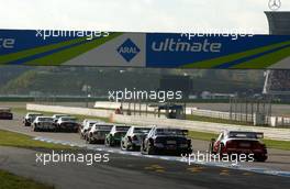 29.10.2006 Hockenheim, Germany,  The back of the startingfield seen from the rear as they exit the Spitzkehre. - DTM 2006 at Hockenheimring (Deutsche Tourenwagen Masters)