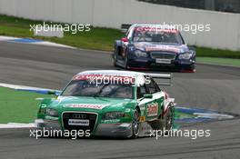 29.10.2006 Hockenheim, Germany,  Pierre Kaffer (GER), Audi Sport Team Phoenix, Audi A4 DTM, leads Susie Stoddart (GBR), Mücke Motorsport, AMG-Mercedes C-Klasse - DTM 2006 at Hockenheimring (Deutsche Tourenwagen Masters)