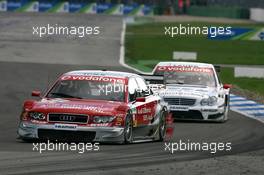 29.10.2006 Hockenheim, Germany,  Vanina Ickx (BEL), Team Midland, Audi A4 DTM, leads Mathias Lauda (AUT), Persson Motorsport AMG-Mercedes, AMG-Mercedes C-Klasse - DTM 2006 at Hockenheimring (Deutsche Tourenwagen Masters)