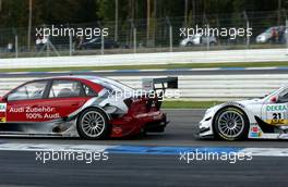 29.10.2006 Hockenheim, Germany,  Many times during the race Vanina Ickx (BEL), Team Midland, Audi A4 DTM and Mathias Lauda (AUT), Persson Motorsport AMG-Mercedes, AMG-Mercedes C-Klasse tried to pass eachother at the Spitzkehre. Here a sequence of their close fighting. - DTM 2006 at Hockenheimring (Deutsche Tourenwagen Masters)