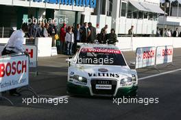 29.10.2006 Hockenheim, Germany,  Heinz-Harald Frentzen (GER), Audi Sport Team Abt Sportsline, Audi A4 DTM, makes a mistake by driving into the parc ferme when he retires from the race - DTM 2006 at Hockenheimring (Deutsche Tourenwagen Masters)