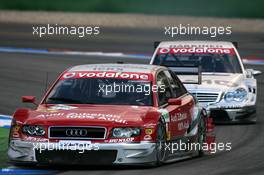 29.10.2006 Hockenheim, Germany,  Vanina Ickx (BEL), Team Midland, Audi A4 DTM, leads Mika Häkkinen (FIN), AMG-Mercedes, AMG-Mercedes C-Klasse - DTM 2006 at Hockenheimring (Deutsche Tourenwagen Masters)