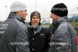 20.03.2006 Fawkham, England,  Mattias Ekström (SWE), Audi Sport Team Abt Sportsline, Portrait, talking with Martin Tomczyk (GER), Audi Sport Team Abt Sportsline, Portrait - DTM 2006, Pre-Season Testing, Brands Hatch (Deutsche Tourenwagen Masters)