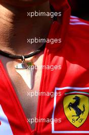 30.03.2006 Melbourne, Australia,  Michael Schumacher (GER), Scuderia Ferrari, necklace - Formula 1 World Championship, Rd 3, Australian Grand Prix, Thursday