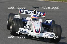 24.01.2006 Barcelona, Spain,  Jacques Villeneuve (CDN), BMW Sauber F1 Team, in the new F1.06 - Formula One Testing, Circuit de Catalunya