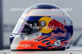 24.01.2006 Barcelona, Spain,  The helmet of Robert Doornbos (NED), Test Driver, Red Bull Racing - Formula One Testing, Circuit de Catalunya