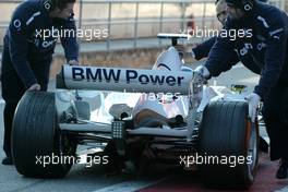 24.01.2006 Barcelona, Spain,  Jacques Villeneuve (CDN), BMW Sauber F1 Team, in the new F1.06 - Formula One Testing, Circuit de Catalunya