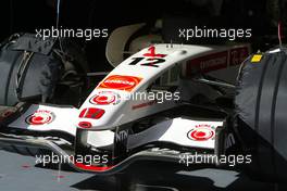 25.01.2006 Barcelona, Spain,  The nose of the The New Honda Racing RA106 - Formula One Testing, Circuit de Catalunya