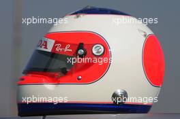 25.01.2006 Barcelona, Spain,  The helmet of Rubens Barrichello (BRA), Honda Racing F1 Team - Formula One Testing, Circuit de Catalunya