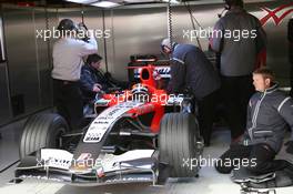 23.02.2006 Barcelona, Spain,  Christijan Albers (NED), Midland MF1 Racing, Pitlane, Box, Garage