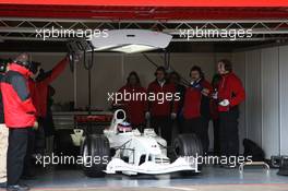 21.02.2006 Barcelona, Spain,  Takuma Sato (JPN), Super Aguri F1, Pitlane, Box, Garage