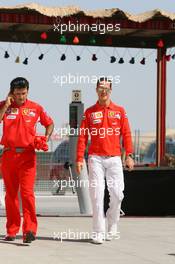 09.03.2006 Sakhir, Bahrain,  Michael Schumacher (GER), Scuderia Ferrari arrives at the circuit - Formula 1 World Championship, Rd 1, Bahrain Grand Prix, Thursday