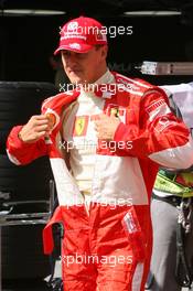 21.10.2006 Sao Paulo, Brazil,  Michael Schumacher (GER), Scuderia Ferrari after a bad qualifying session - Formula 1 World Championship, Rd 18, Brazilian Grand Prix, Saturday Qualifying