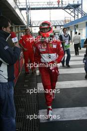 21.10.2006 Sao Paulo, Brazil,  Michael Schumacher (GER), Scuderia Ferrari after a bad qualifying session - Formula 1 World Championship, Rd 18, Brazilian Grand Prix, Saturday Qualifying