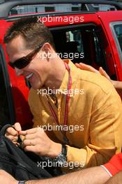 22.10.2006 Sao Paulo, Brazil,  Michael Schumacher (GER), Scuderia Ferrari, arrives at the circuit - Formula 1 World Championship, Rd 18, Brazilian Grand Prix, Sunday